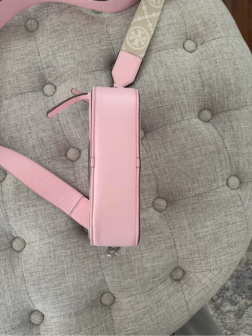 Tory Burch Blush Pink Leather Logo Crossbody